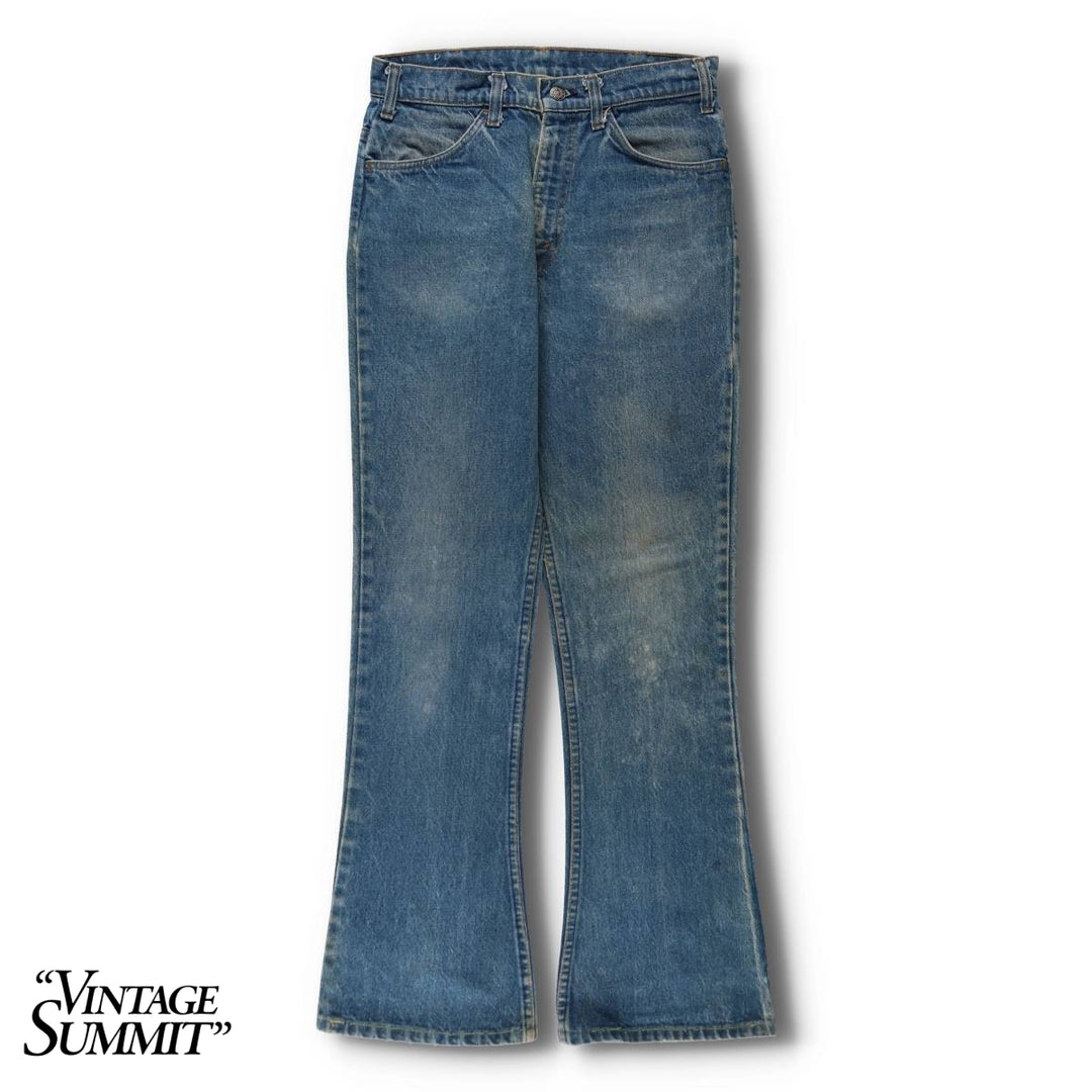 70s-80'S Levi's 646-0217 Orange Tab Bell-Bottom Denim Pants, Men's W30 (approx.), Vintage Orange Tab unclear blue type Vintage Second Hand