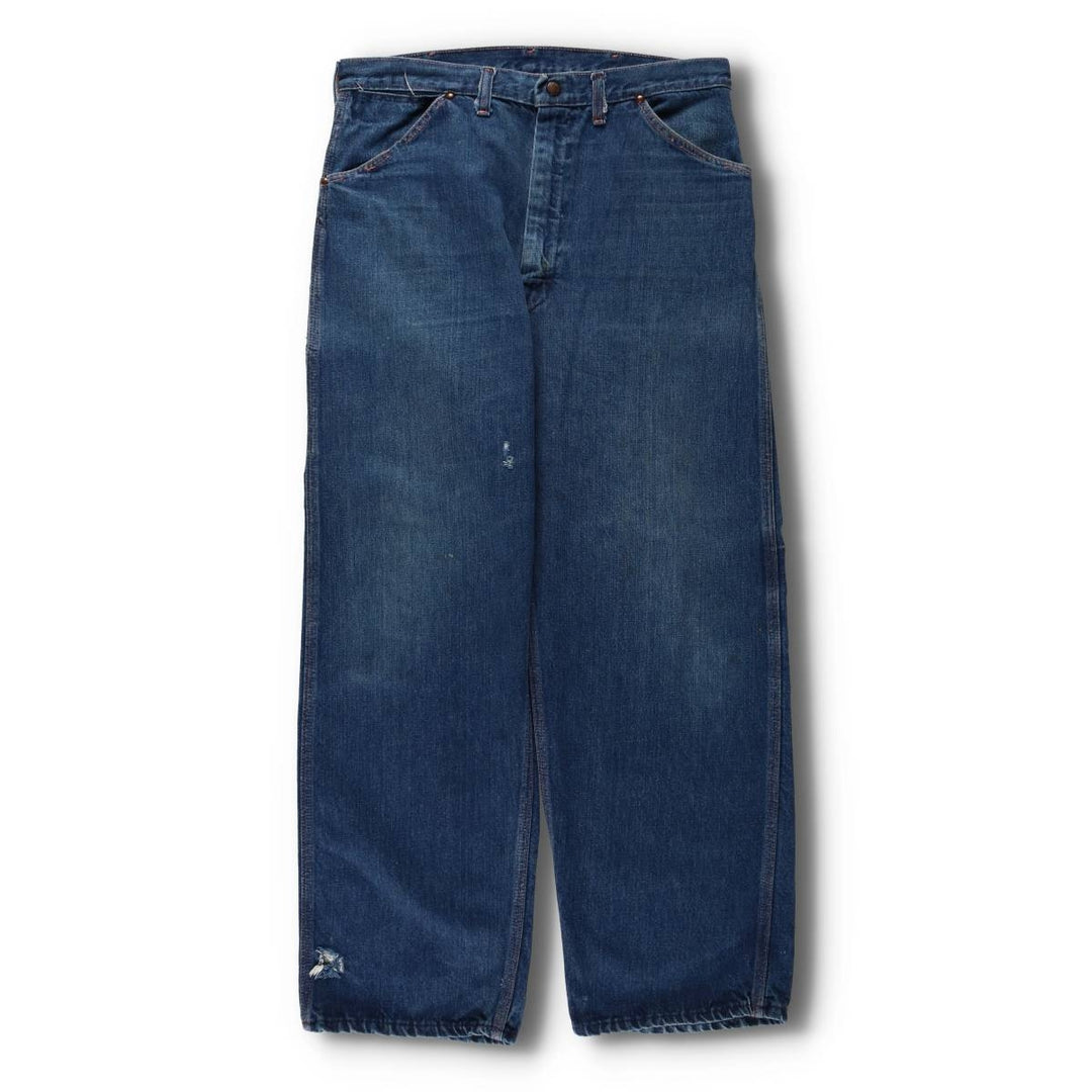 60s-70'S JCPenney BIG MAC denim painter pants, men's size W34 (approx.), vintage. cotton blue type Vintage Second Hand