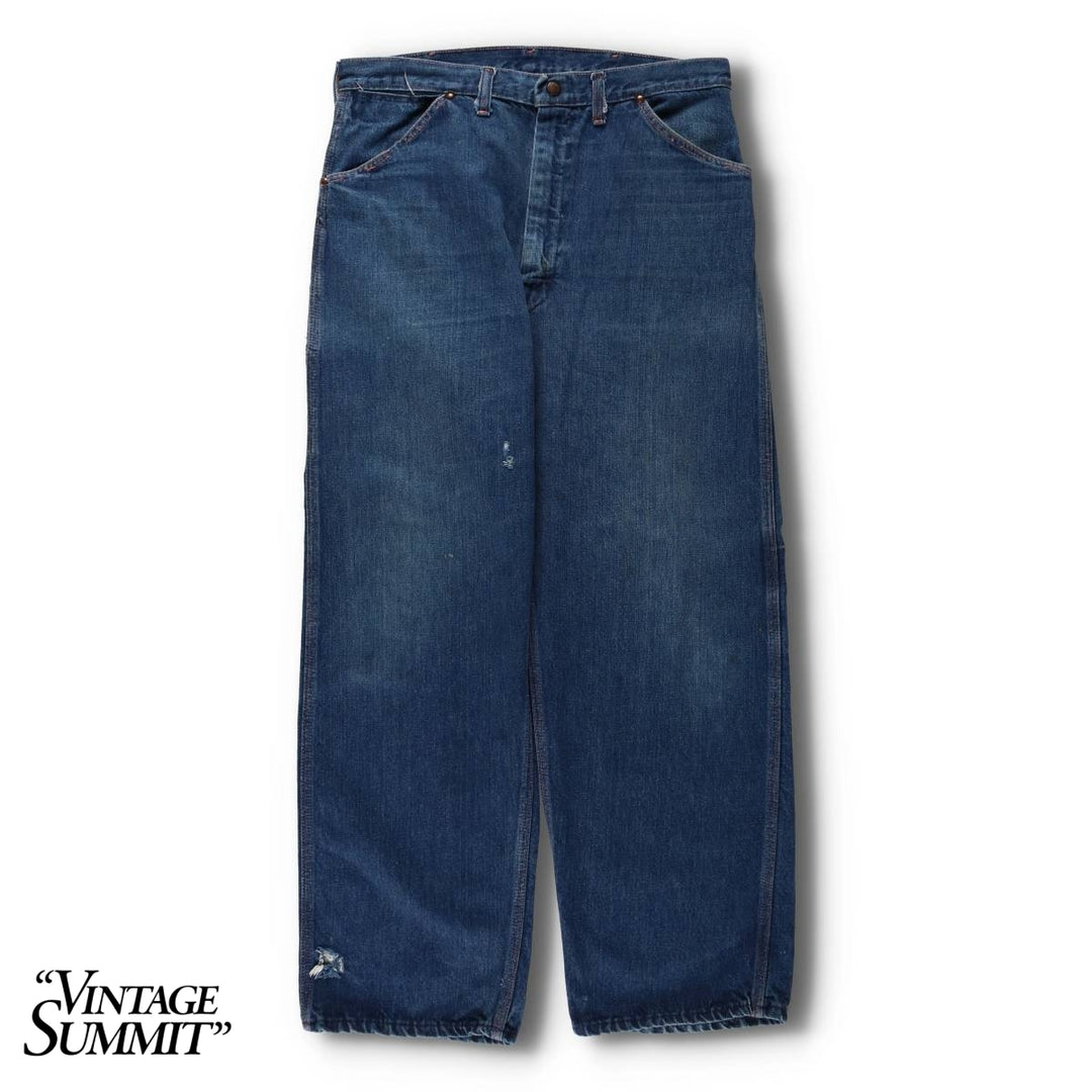 60s-70'S JCPenney BIG MAC denim painter pants, men's size W34 (approx.), vintage. cotton blue type Vintage Second Hand