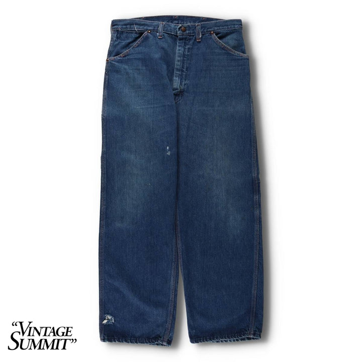 60s-70'S JCPenney BIG MAC denim painter pants, men's size W34 (approx.), vintage. cotton blue type Vintage Second Hand