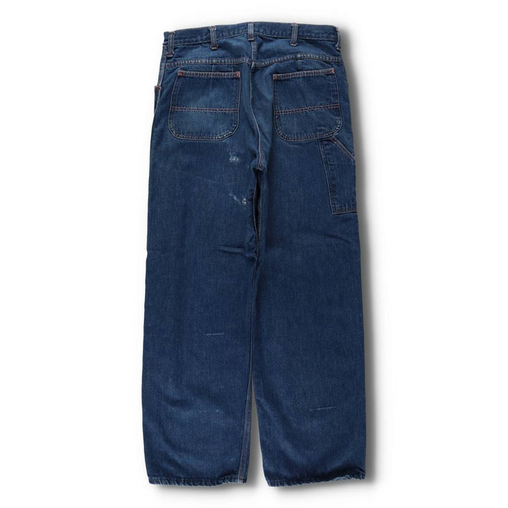 60s-70'S JCPenney BIG MAC denim painter pants, men's size W34 (approx.), vintage. cotton blue type Vintage Second Hand