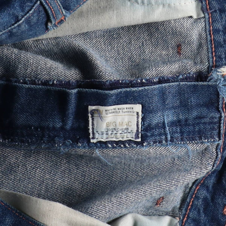60s-70'S JCPenney BIG MAC denim painter pants, men's size W34 (approx.), vintage. cotton blue type Vintage Second Hand