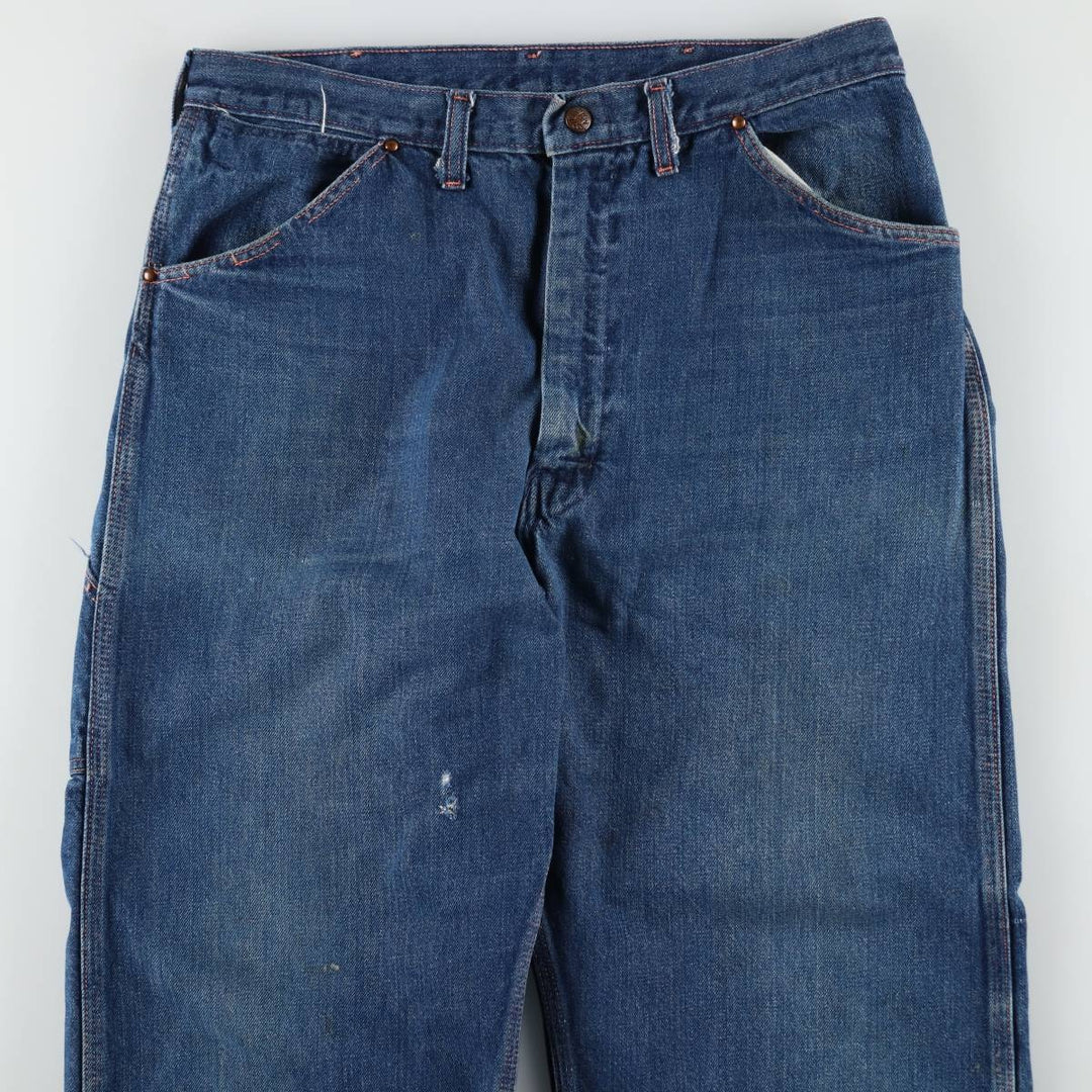 60s-70'S JCPenney BIG MAC denim painter pants, men's size W34 (approx.), vintage. cotton blue type Vintage Second Hand