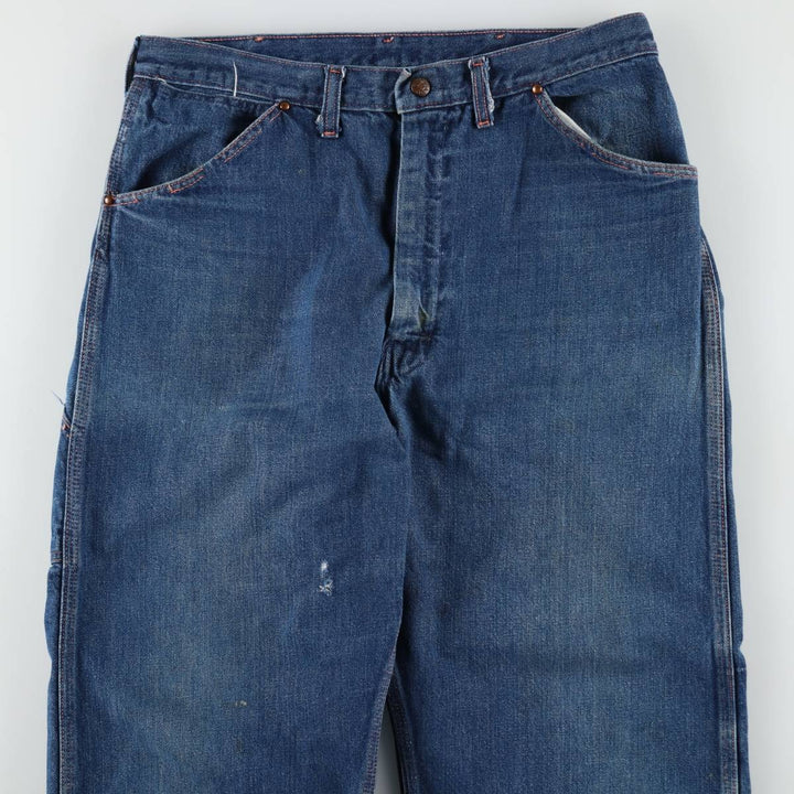 60s-70'S JCPenney BIG MAC denim painter pants, men's size W34 (approx.), vintage. cotton blue type Vintage Second Hand