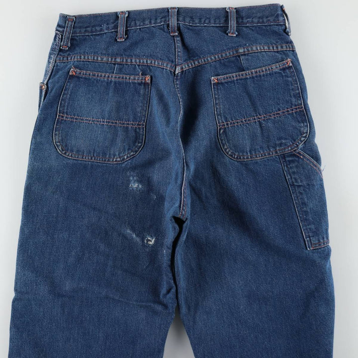60s-70'S JCPenney BIG MAC denim painter pants, men's size W34 (approx.), vintage. cotton blue type Vintage Second Hand