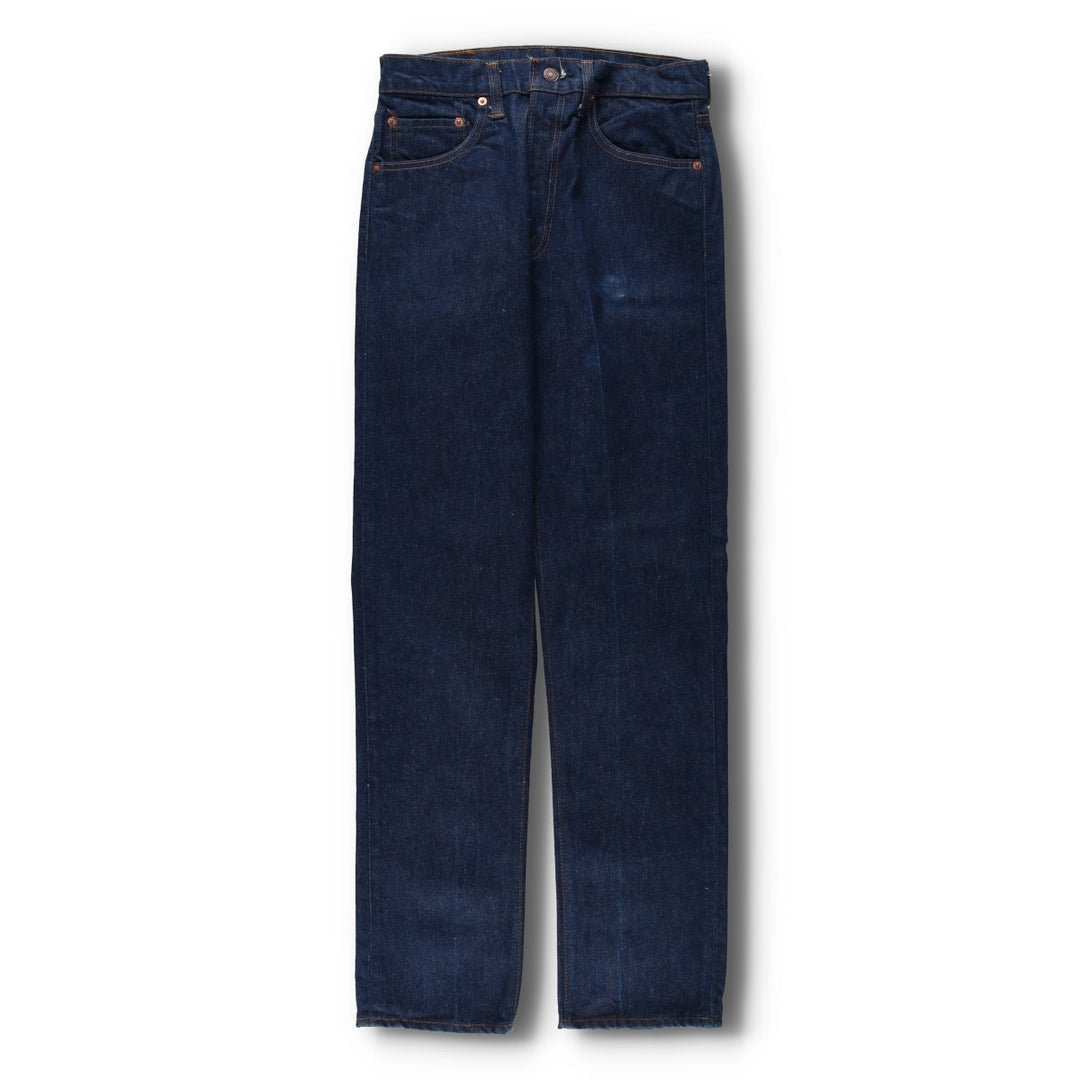 Dark navy 1970'S Levi's 505-0217 late 66 tapered denim pants, made in USA, men's size W29 equivalent, vintage. cotton navy blue type Vintage Second Hand