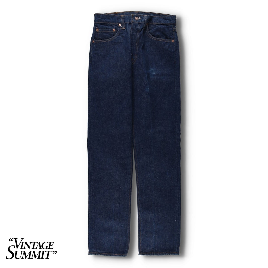 Dark navy 1970'S Levi's 505-0217 late 66 tapered denim pants, made in USA, men's size W29 equivalent, vintage. cotton navy blue type Vintage Second Hand