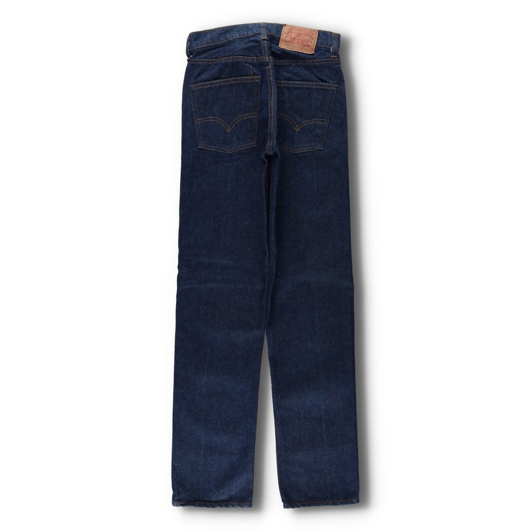 Dark navy 1970'S Levi's 505-0217 late 66 tapered denim pants, made in USA, men's size W29 equivalent, vintage. cotton navy blue type Vintage Second Hand