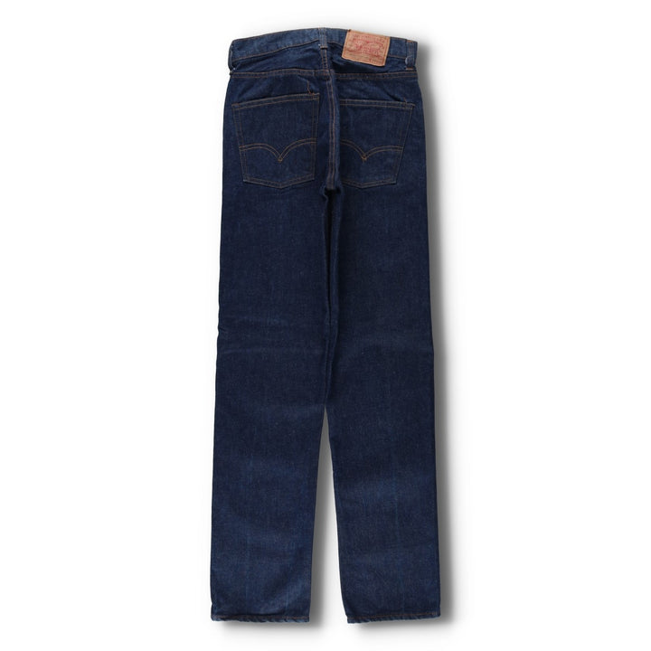 Dark navy 1970'S Levi's 505-0217 late 66 tapered denim pants, made in USA, men's size W29 equivalent, vintage. cotton navy blue type Vintage Second Hand