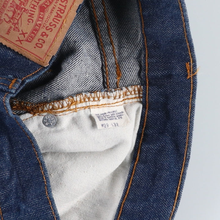 Dark navy 1970'S Levi's 505-0217 late 66 tapered denim pants, made in USA, men's size W29 equivalent, vintage. cotton navy blue type Vintage Second Hand