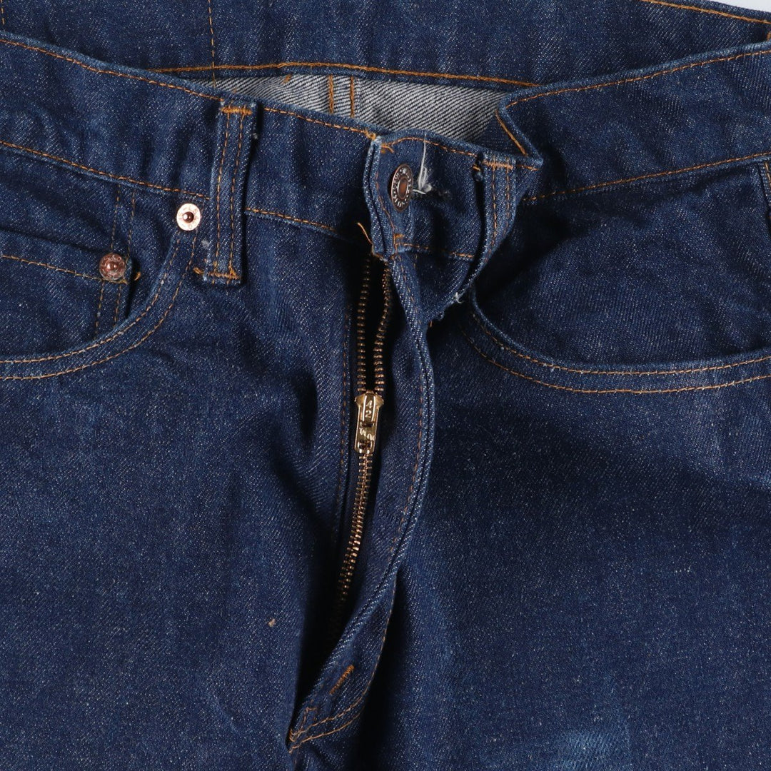 Dark navy 1970'S Levi's 505-0217 late 66 tapered denim pants, made in USA, men's size W29 equivalent, vintage. cotton navy blue type Vintage Second Hand