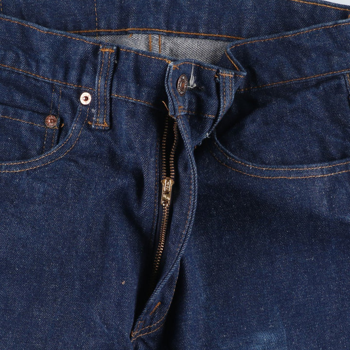 Dark navy 1970'S Levi's 505-0217 late 66 tapered denim pants, made in USA, men's size W29 equivalent, vintage. cotton navy blue type Vintage Second Hand