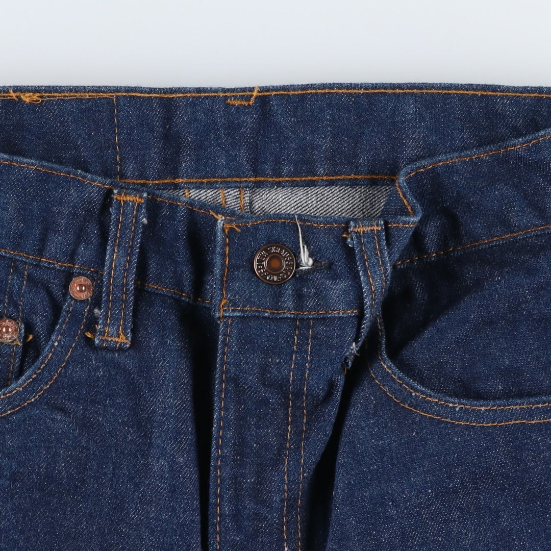 Dark navy 1970'S Levi's 505-0217 late 66 tapered denim pants, made in USA, men's size W29 equivalent, vintage. cotton navy blue type Vintage Second Hand