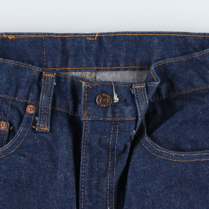 Dark navy 1970'S Levi's 505-0217 late 66 tapered denim pants, made in USA, men's size W29 equivalent, vintage. cotton navy blue type Vintage Second Hand