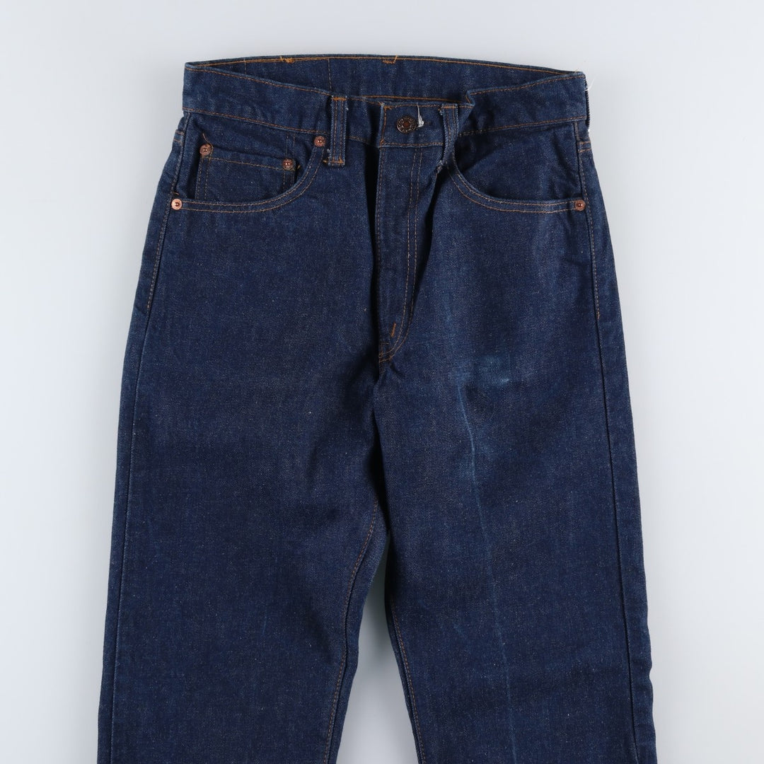 Dark navy 1970'S Levi's 505-0217 late 66 tapered denim pants, made in USA, men's size W29 equivalent, vintage. cotton navy blue type Vintage Second Hand