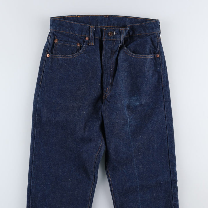 Dark navy 1970'S Levi's 505-0217 late 66 tapered denim pants, made in USA, men's size W29 equivalent, vintage. cotton navy blue type Vintage Second Hand