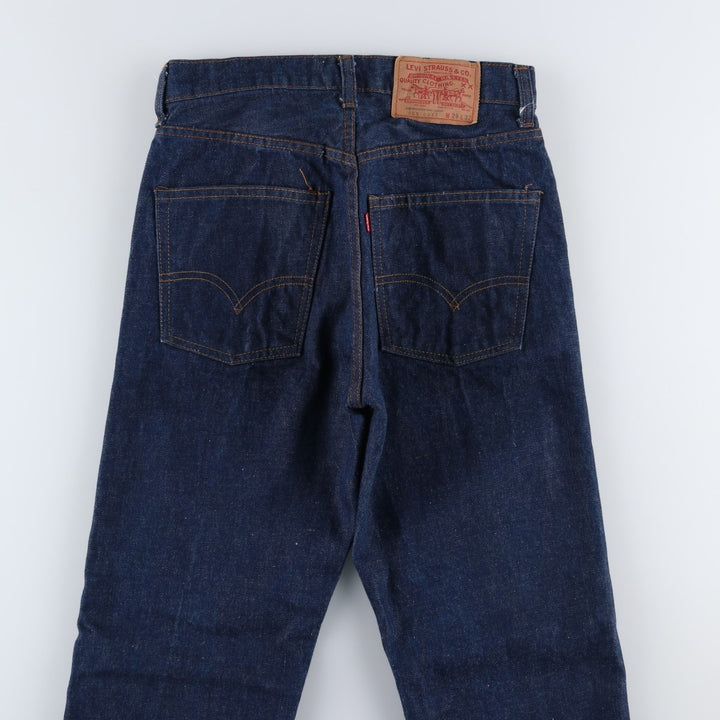 Dark navy 1970'S Levi's 505-0217 late 66 tapered denim pants, made in USA, men's size W29 equivalent, vintage. cotton navy blue type Vintage Second Hand