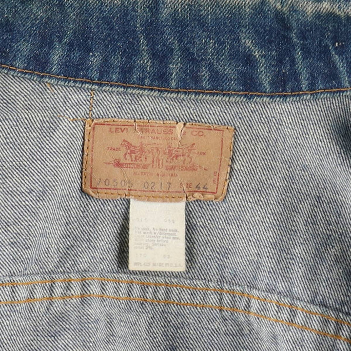 1970'S Levi's 70505-0217 Denim Jacket, Made in USA, Men's Size L (approx.), Vintage cotton blue type Vintage Second Hand