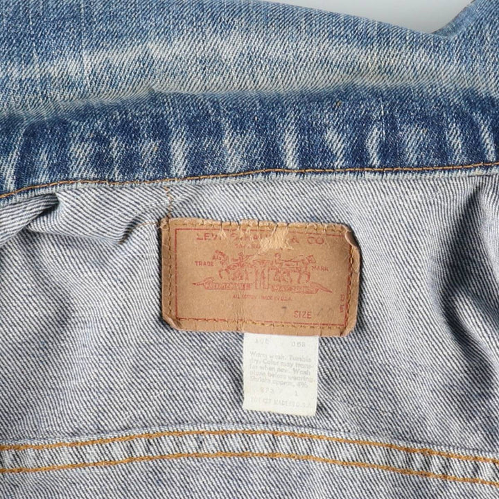 1970'S Levi's denim jacket, made in USA, men's size M equivalent, vintage. cotton blue type Vintage Second Hand