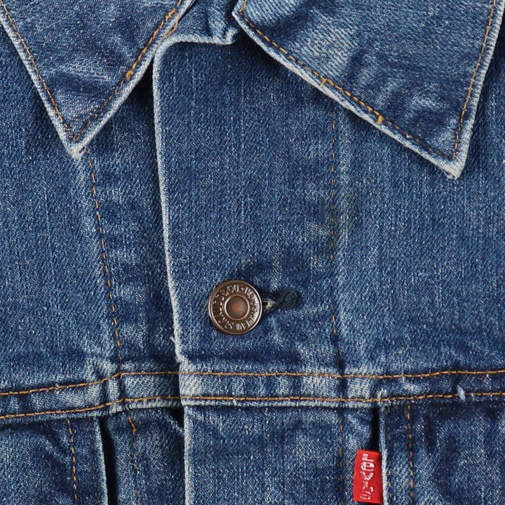 1970'S Levi's denim jacket, made in USA, men's size M equivalent, vintage. cotton blue type Vintage Second Hand