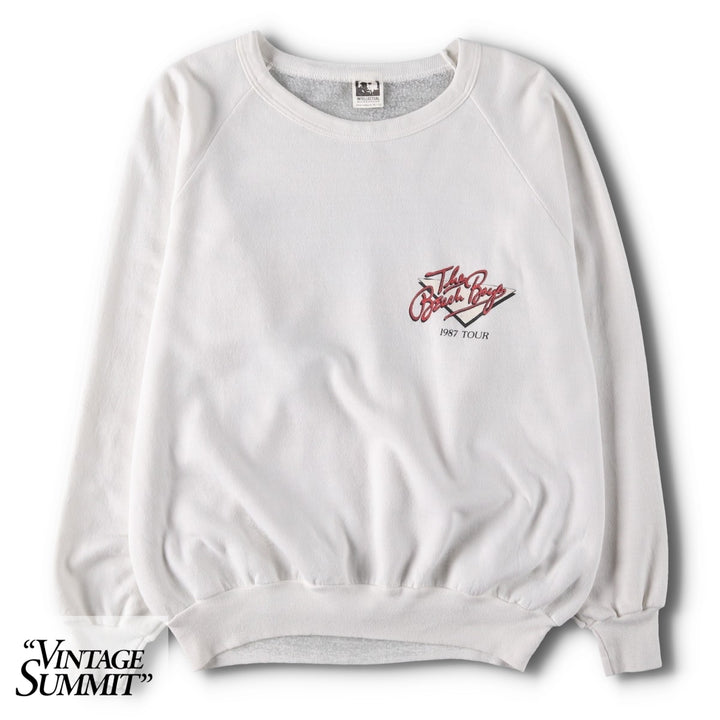 1980'S Intellectual The Beach Boys Band Sweatshirt, Made in Canada, Men's XL equivalent, Vintage cotton white type Vintage Second Hand