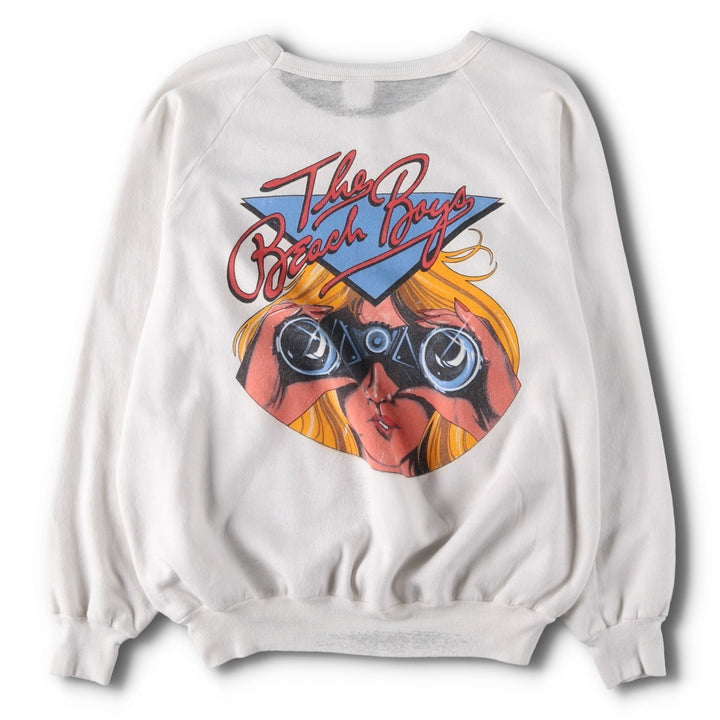 1980'S Intellectual The Beach Boys Band Sweatshirt, Made in Canada, Men's XL equivalent, Vintage cotton white type Vintage Second Hand