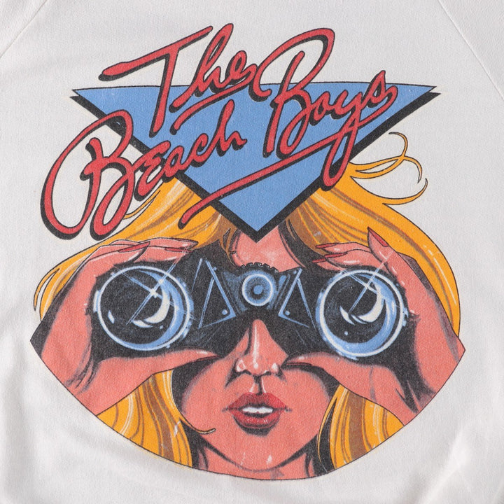 1980'S Intellectual The Beach Boys Band Sweatshirt, Made in Canada, Men's XL equivalent, Vintage cotton white type Vintage Second Hand