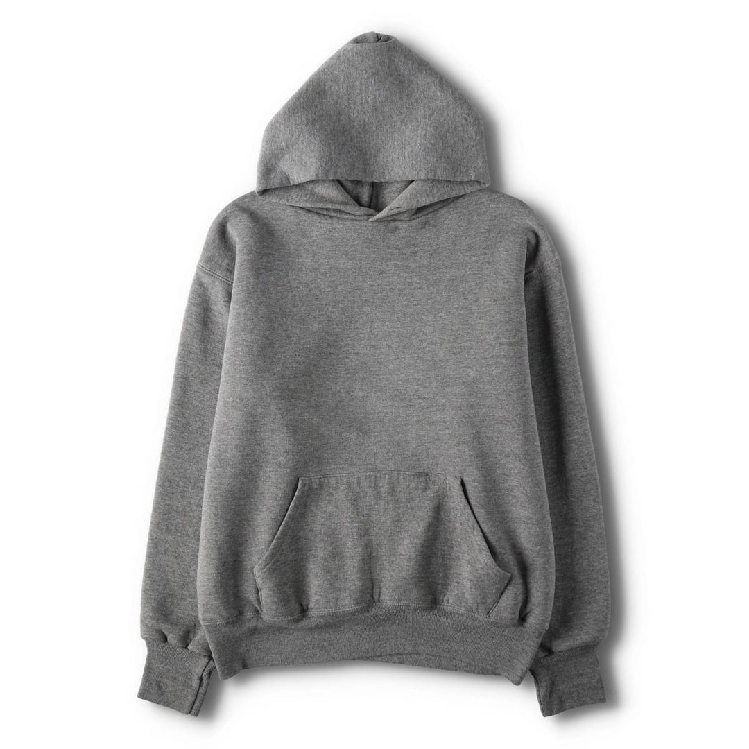 90'S Russell Double Face Plain Blank Sweatshirt Hoodie, Made in USA, Men's Size M (Equivalent), Vintage polyester gray type Vintage Second Hand
