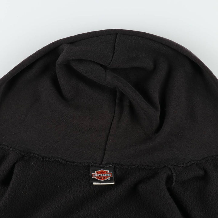 90'S Harley-Davidson Fire Pattern Full-Zip Sweatshirt Hoodie, Made in USA, Men's Size XL (approx.) cotton black type Vintage Second Hand