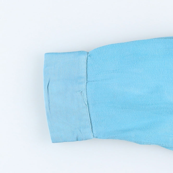 1950'S McGREGOR Long-Sleeve Open-Collar Boxy Shirt, Made in USA, Men's Size M (Equivalent), Vintage unclear Blue type light blue Vintage Second Hand