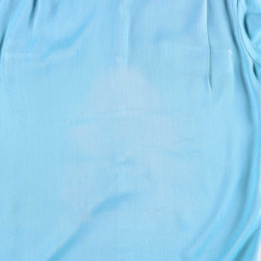 1950'S McGREGOR Long-Sleeve Open-Collar Boxy Shirt, Made in USA, Men's Size M (Equivalent), Vintage unclear Blue type light blue Vintage Second Hand