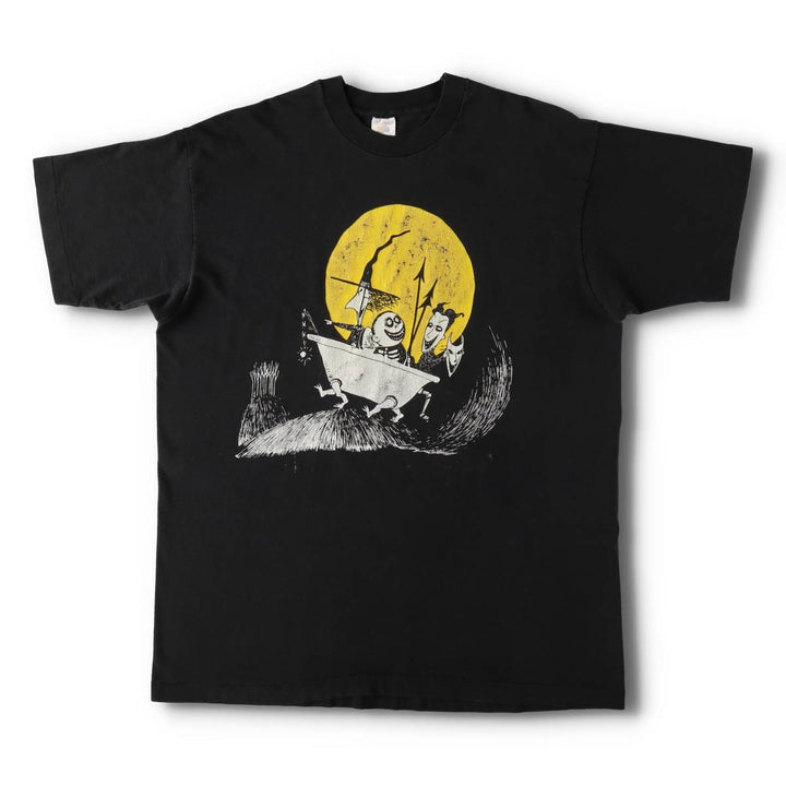 90'S Nightmare Before Christmas Rock Shock Barrel Character Print T-Shirt, Made in USA, Men's XL equivalent. cotton black type Vintage Second Hand