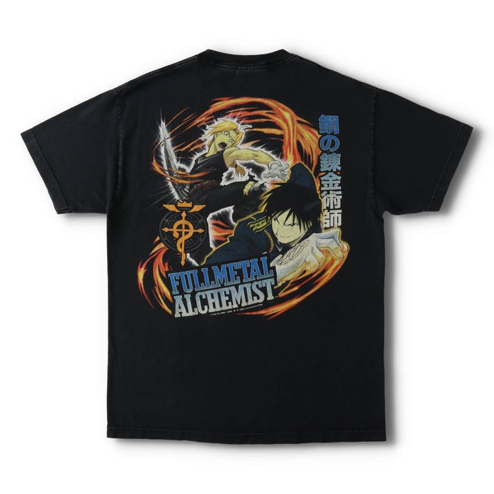 Fullmetal Alchemist Edward Elric Roy Mustang Anime Character Print T-Shirt Men's Size L (approx.) cotton black type Vintage Second Hand