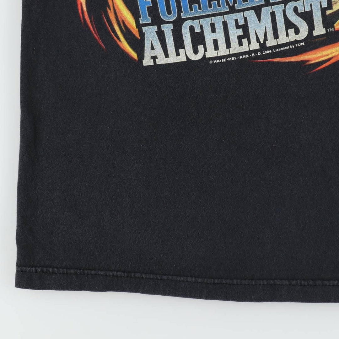 Fullmetal Alchemist Edward Elric Roy Mustang Anime Character Print T-Shirt Men's Size L (approx.) cotton black type Vintage Second Hand