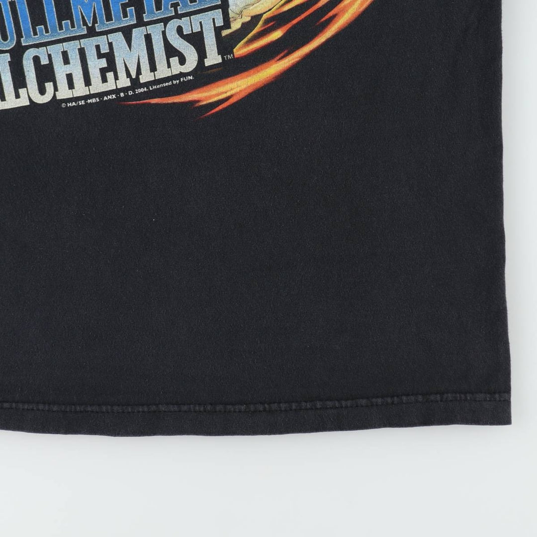 Fullmetal Alchemist Edward Elric Roy Mustang Anime Character Print T-Shirt Men's Size L (approx.) cotton black type Vintage Second Hand