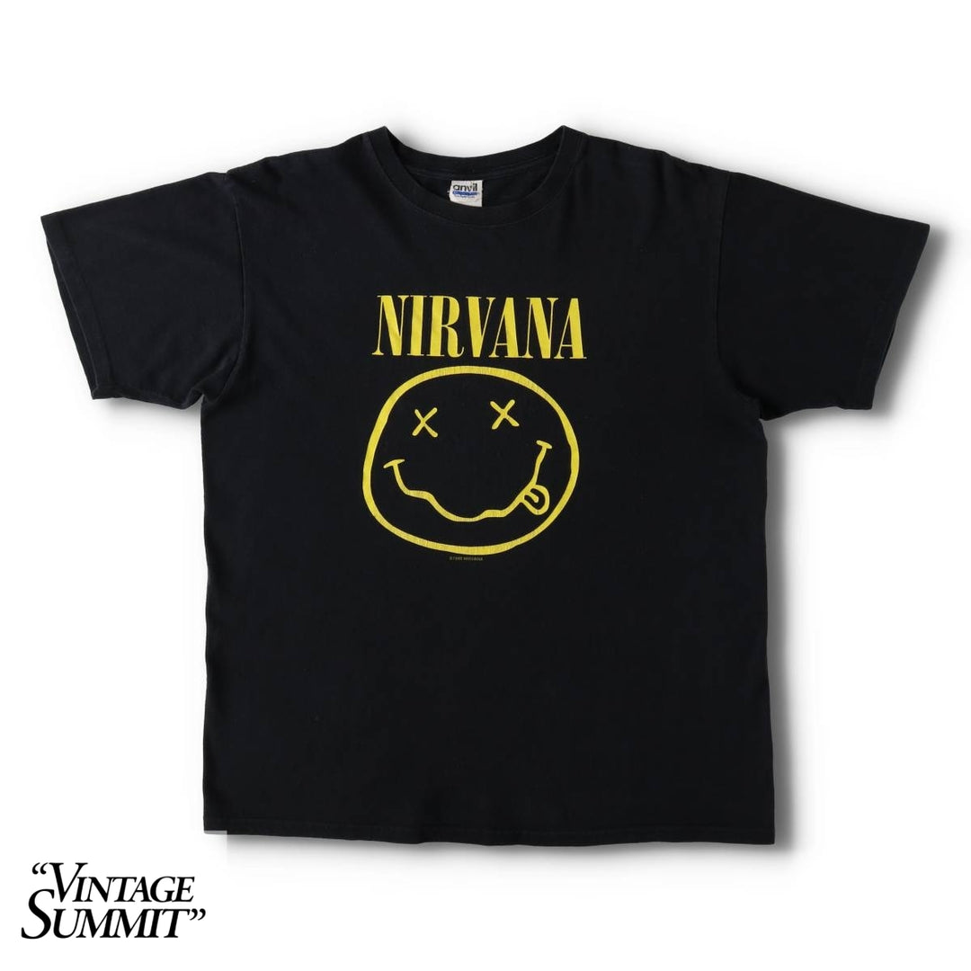 00'S NIRVANA Band T-shirt, Men's L size cotton black type Vintage Second Hand