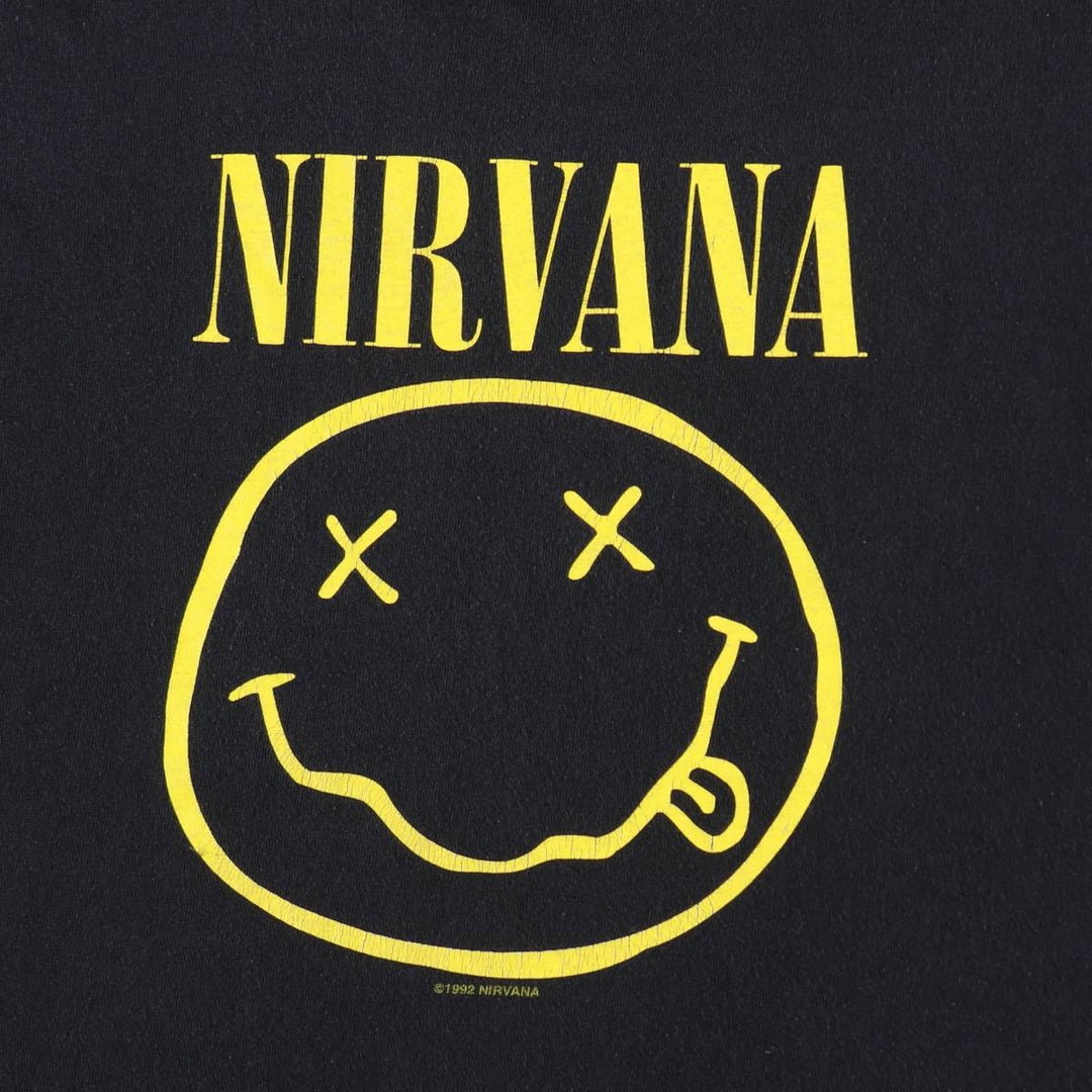 00'S NIRVANA Band T-shirt, Men's L size cotton black type Vintage Second Hand