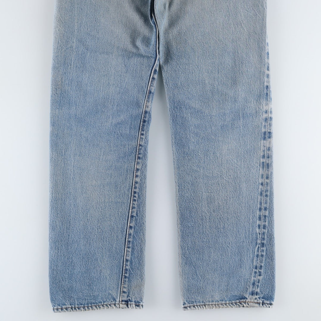 1980'S Levi's 501 66 Late Model Red Selvedge Straight Denim Pants, Size 6, Made in USA, Men's W30 (approx.), Vintage unclear Blue type light blue Vintage Second Hand