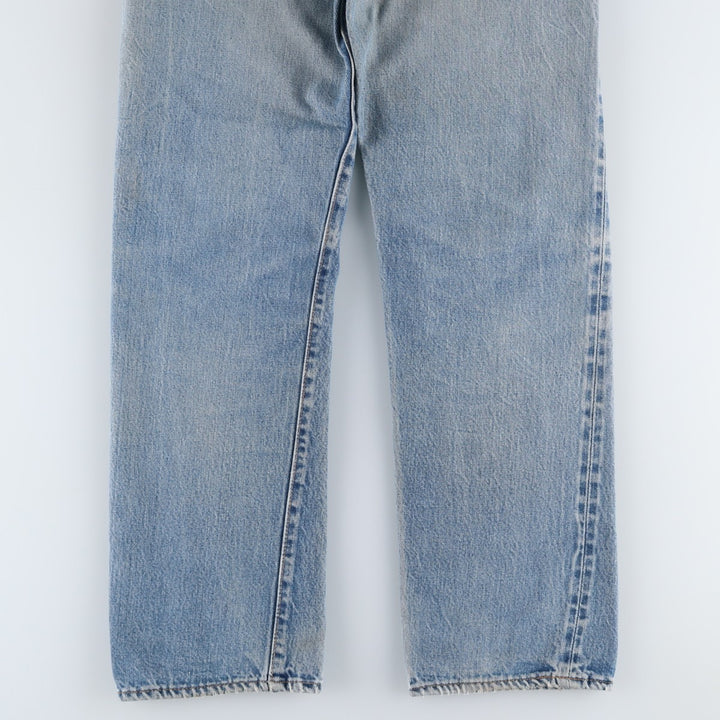 1980'S Levi's 501 66 Late Model Red Selvedge Straight Denim Pants, Size 6, Made in USA, Men's W30 (approx.), Vintage unclear Blue type light blue Vintage Second Hand