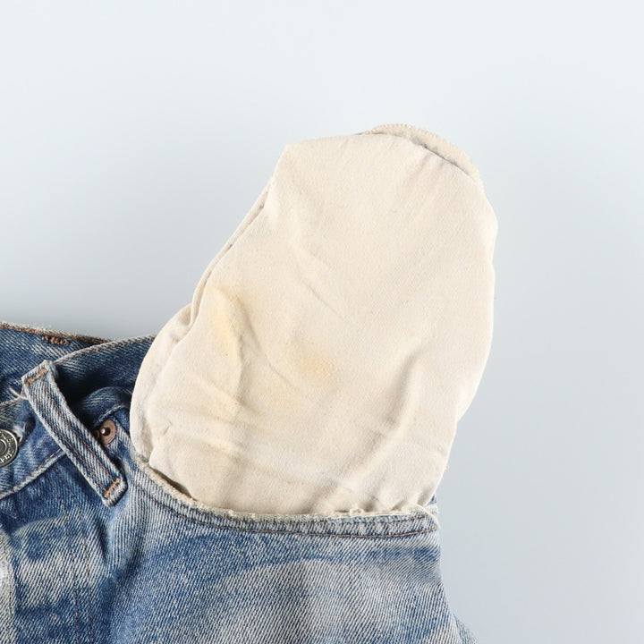 1980'S Levi's 501 66 Late Model Red Selvedge Straight Denim Pants, Size 6, Made in USA, Men's W30 (approx.), Vintage unclear Blue type light blue Vintage Second Hand