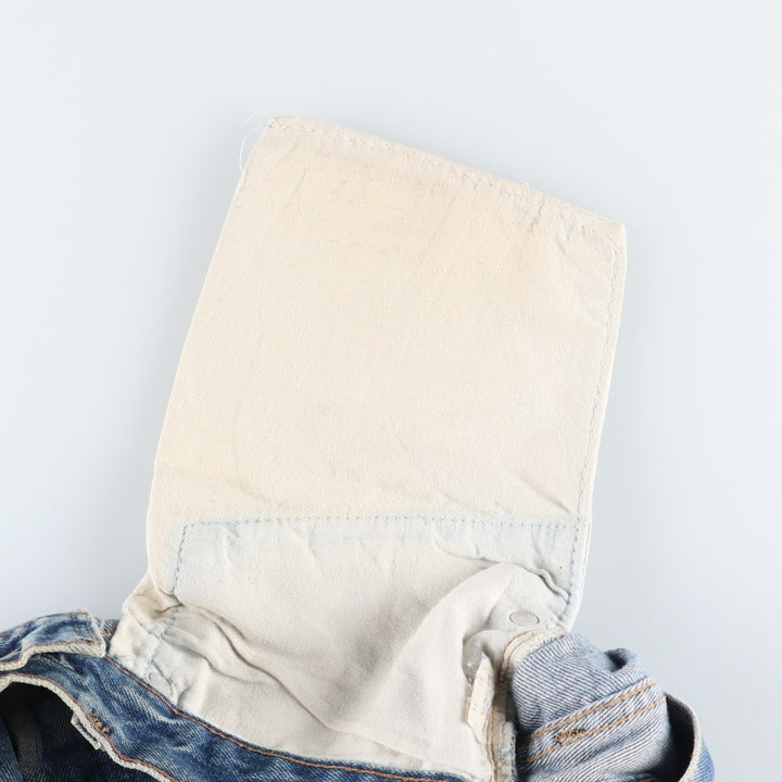 1980'S Levi's 501 66 Late Model Red Selvedge Straight Denim Pants, Size 6, Made in USA, Men's W30 (approx.), Vintage unclear Blue type light blue Vintage Second Hand