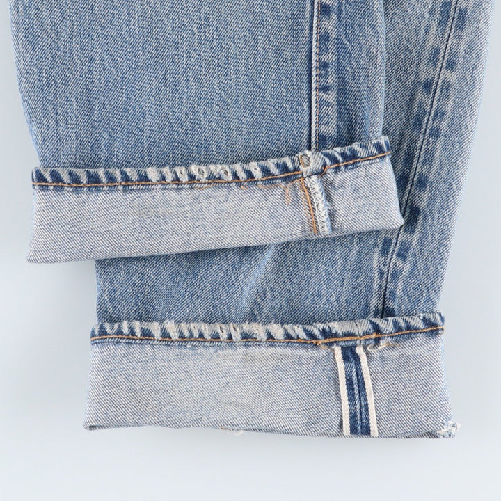 1980'S Levi's 501 66 Late Model Red Selvedge Straight Denim Pants, Size 6, Made in USA, Men's W30 (approx.), Vintage unclear Blue type light blue Vintage Second Hand