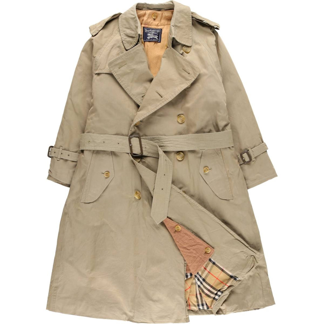 Burberry's single-sleeve 100% cotton trench coat, made in England, men's size M equivalent. cotton Khaki type Vintage Second Hand