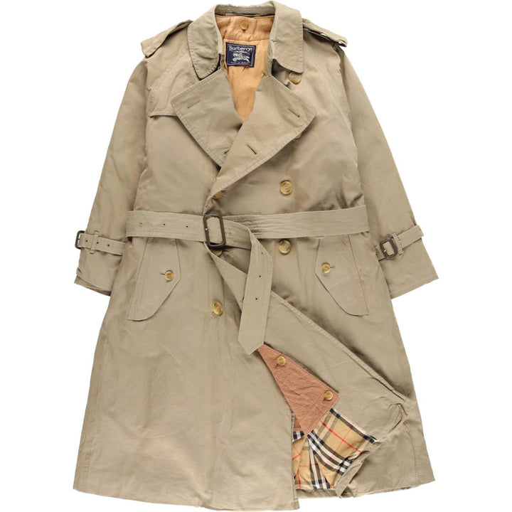 Burberry's single-sleeve 100% cotton trench coat, made in England, men's size M equivalent. cotton Khaki type Vintage Second Hand