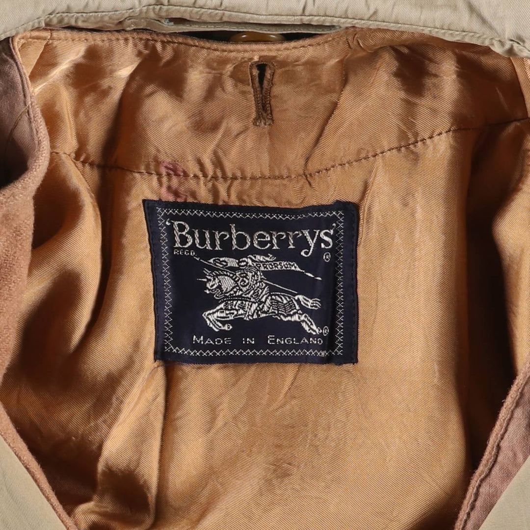 Burberry's single-sleeve 100% cotton trench coat, made in England, men's size M equivalent. cotton Khaki type Vintage Second Hand