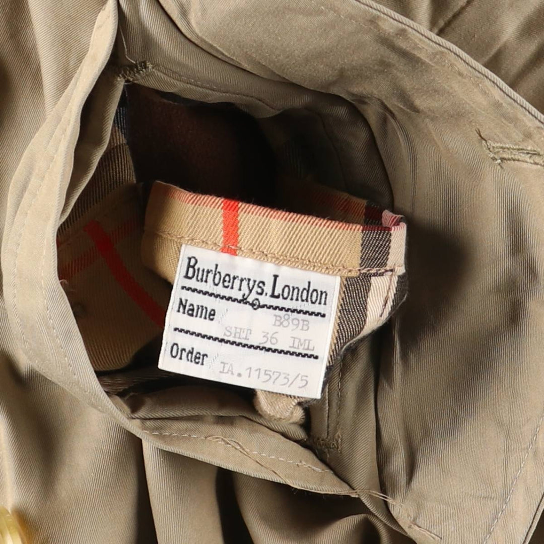 Burberry's single-sleeve 100% cotton trench coat, made in England, men's size M equivalent. cotton Khaki type Vintage Second Hand