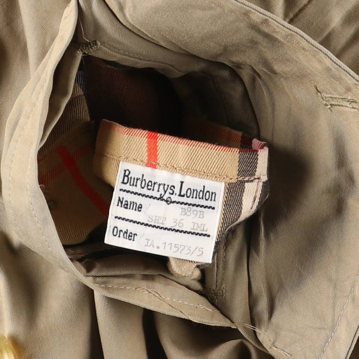 Burberry's single-sleeve 100% cotton trench coat, made in England, men's size M equivalent. cotton Khaki type Vintage Second Hand