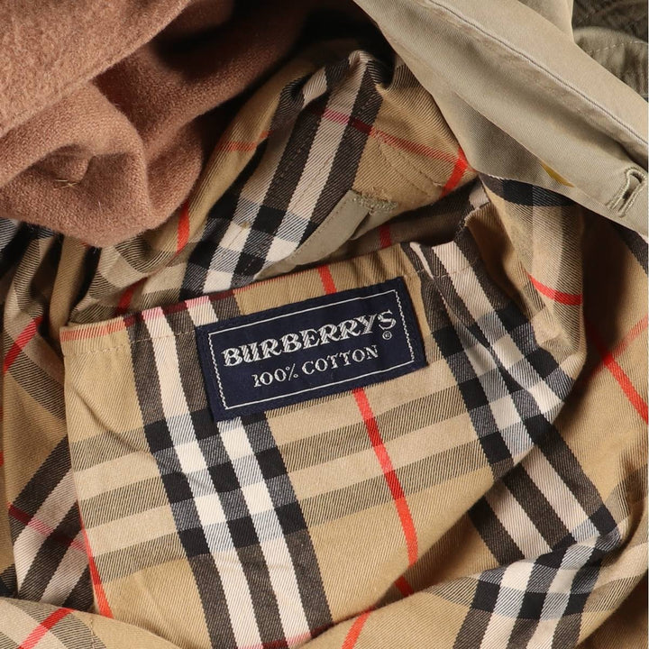 Burberry's single-sleeve 100% cotton trench coat, made in England, men's size M equivalent. cotton Khaki type Vintage Second Hand