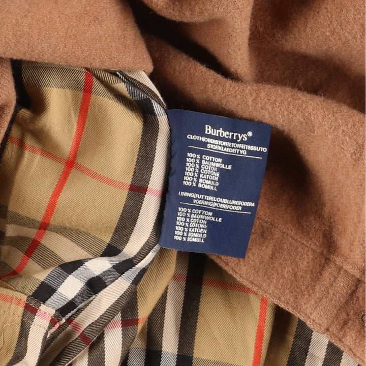 Burberry's single-sleeve 100% cotton trench coat, made in England, men's size M equivalent. cotton Khaki type Vintage Second Hand