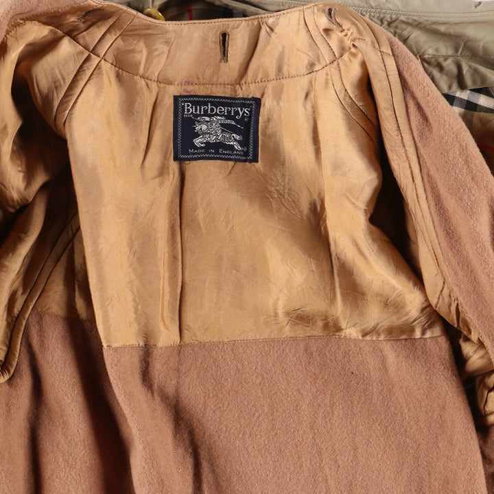 Burberry's single-sleeve 100% cotton trench coat, made in England, men's size M equivalent. cotton Khaki type Vintage Second Hand
